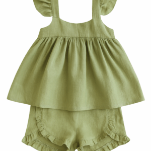 Boho Set voor Meisjes – Top & Ruffle Shorts